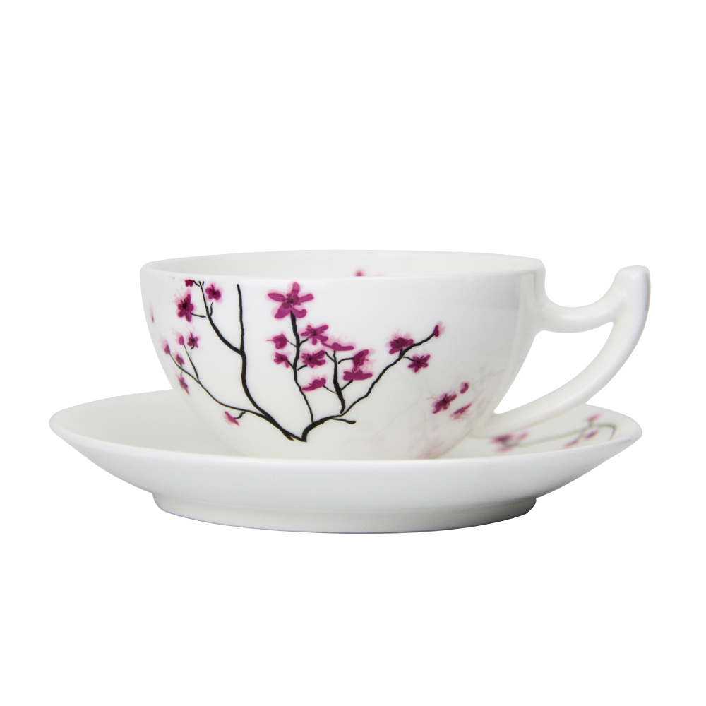 Cherry Blossom Porcelain Cup & Saucer