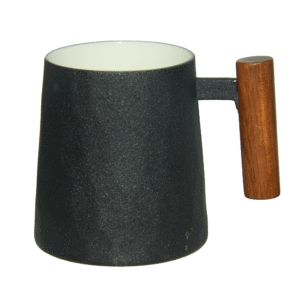 Porcelain Mug Rosewood handle, White