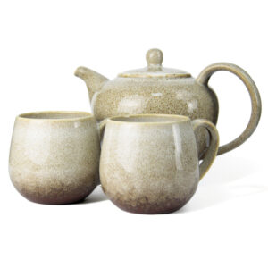 Porcelain BTQ Enus Teapot w/ 2 cups 1.2L, White
