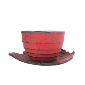Cup & Leaf Saucer set 0.1L (red)
