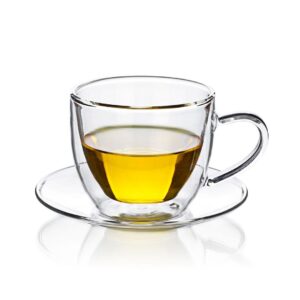 Glass Double-Wall Cup & Saucer 85ml