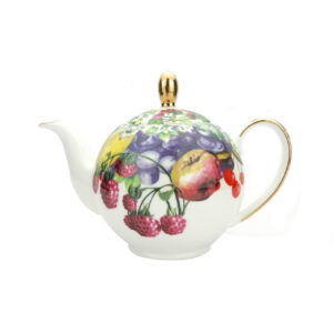 Fruits Teapot W/Gold Rim
