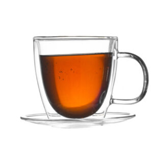 Glass Double-Wall Cup & Saucer 300ml