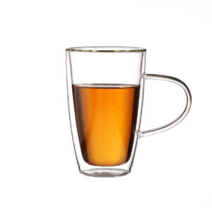 Glass Double-Wall Straight Cup With Handle 300ml
