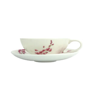 Oriental Cherry Porcelain Cup & Saucer