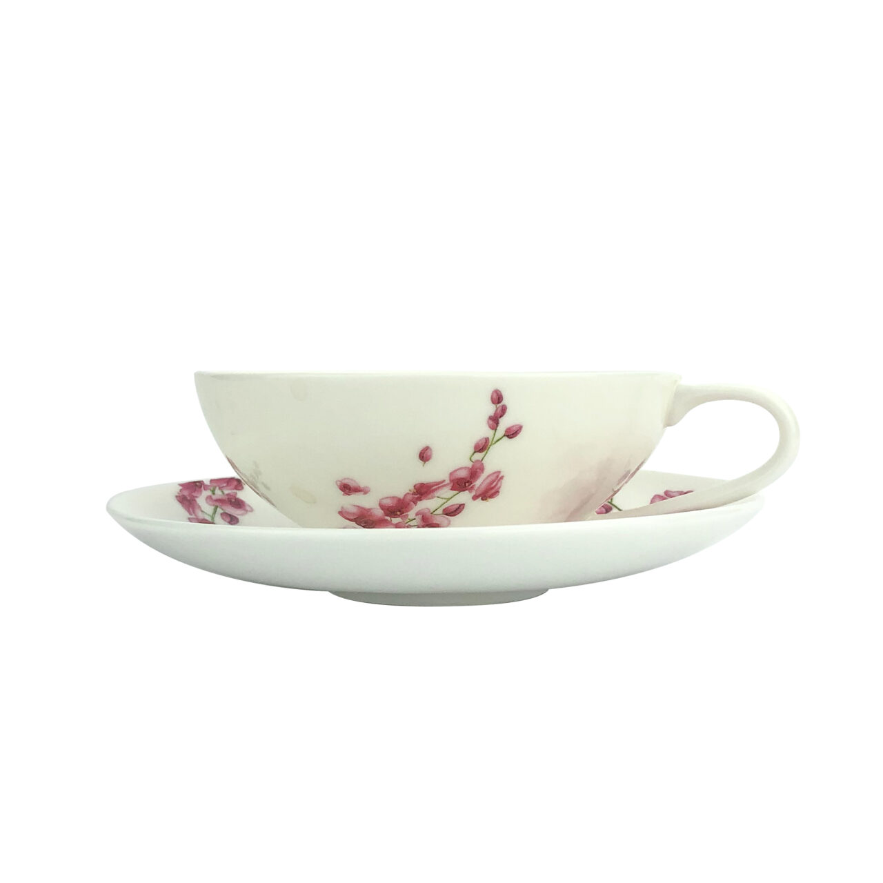 Oriental Cherry Porcelain Cup & Saucer