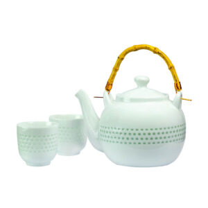 Rice Glazing Teapot With 2 Cups