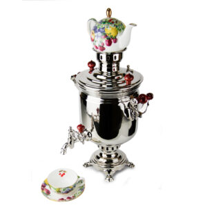 Stainless Steel Samovar 6L (Fruits with cup & saucer)
