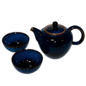 Teapot 180ml w/ 2 Enus Cup Blue in Gift Box