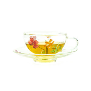 Garden Glass Cup & Saucer 200ml