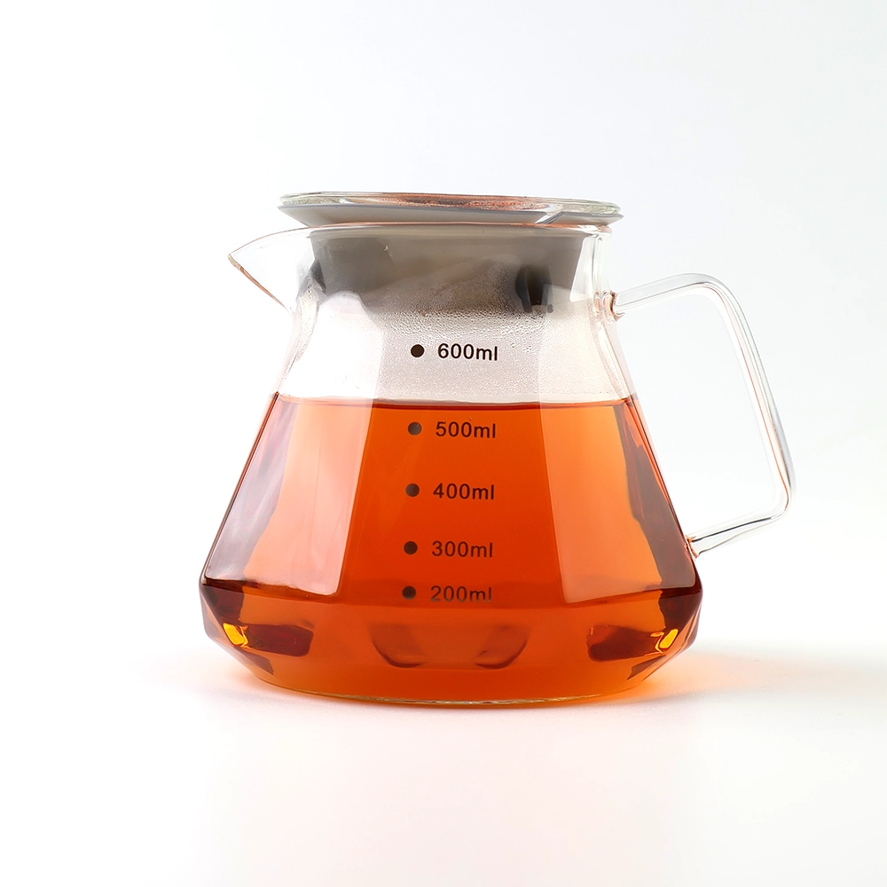 Glass Coffee Server Diamond Shaped Clear, 600ml