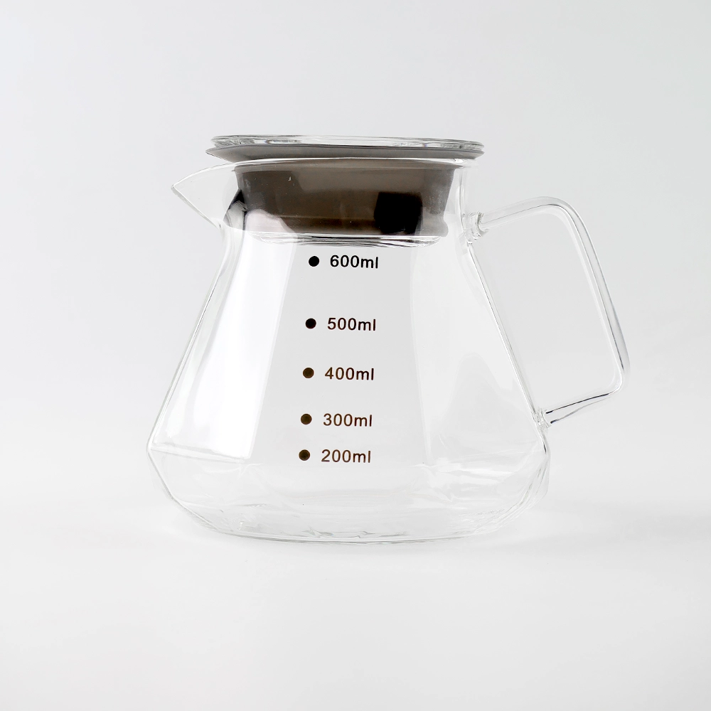 Glass Coffee Server Diamond Shaped Clear, 600ml - Image 2